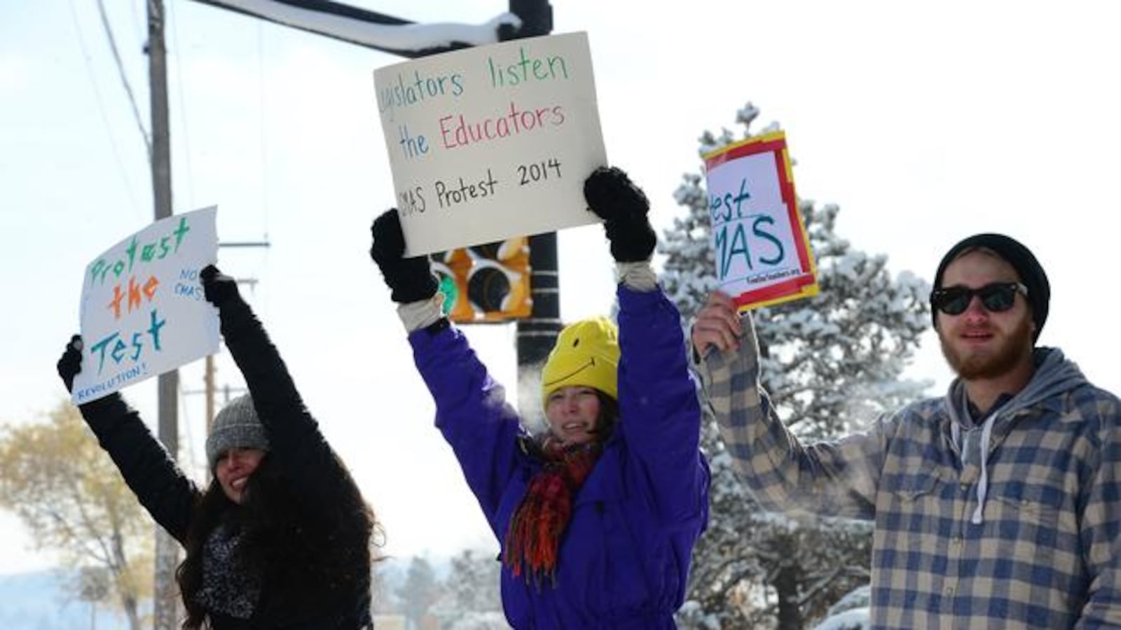 Seniors at Fairview High School in Boulder protest state tests in 2015. (Photo By Helen H. Richardson/ The Denver Post)