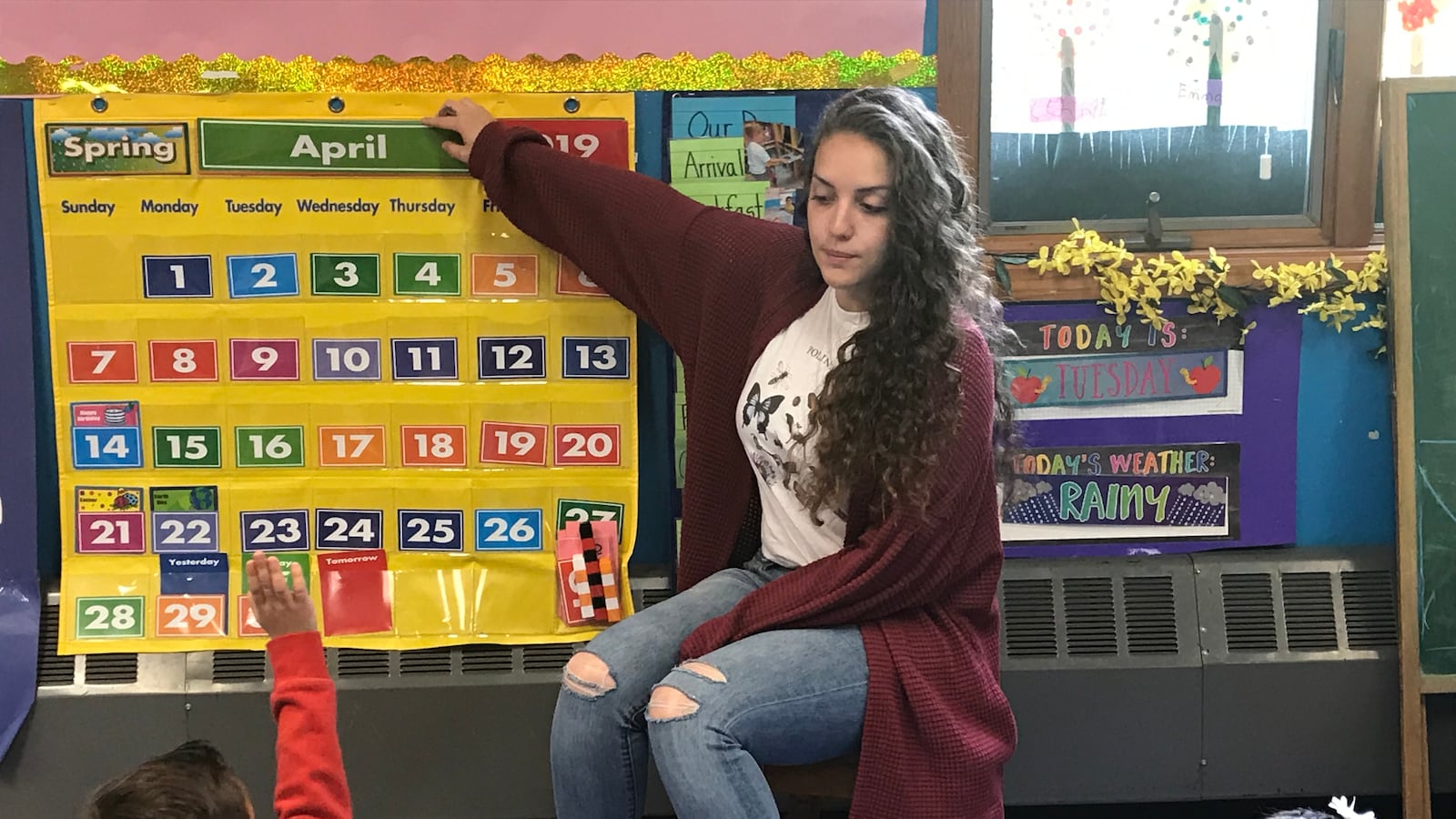 Tara Entrieri teaches a pre-K class at a community-based organization in Staten Island.