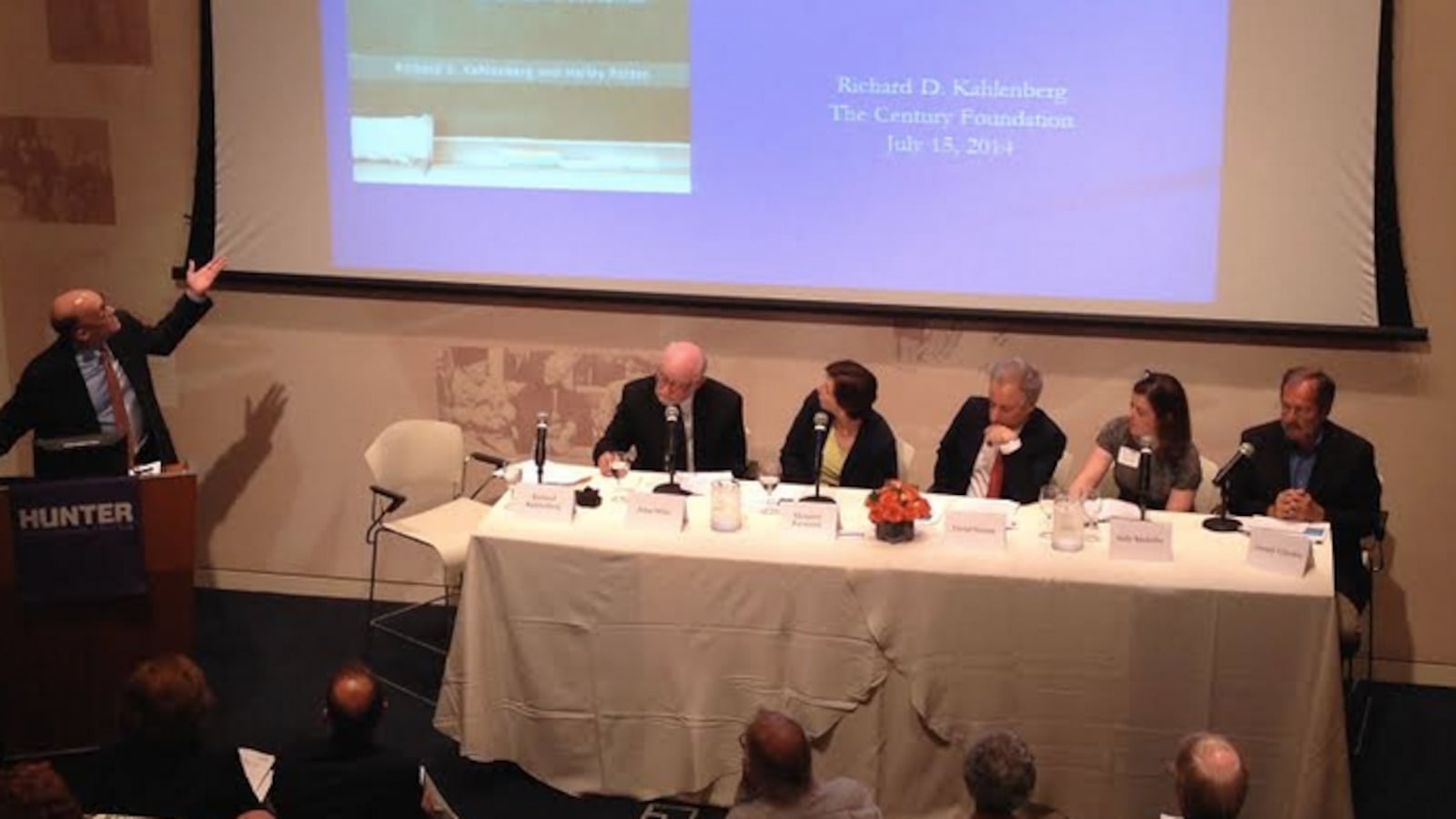 Richard Kahlenberg discusses charter schools at the Hunter College's Roosevelt House in Manhattan on Tuesday.
