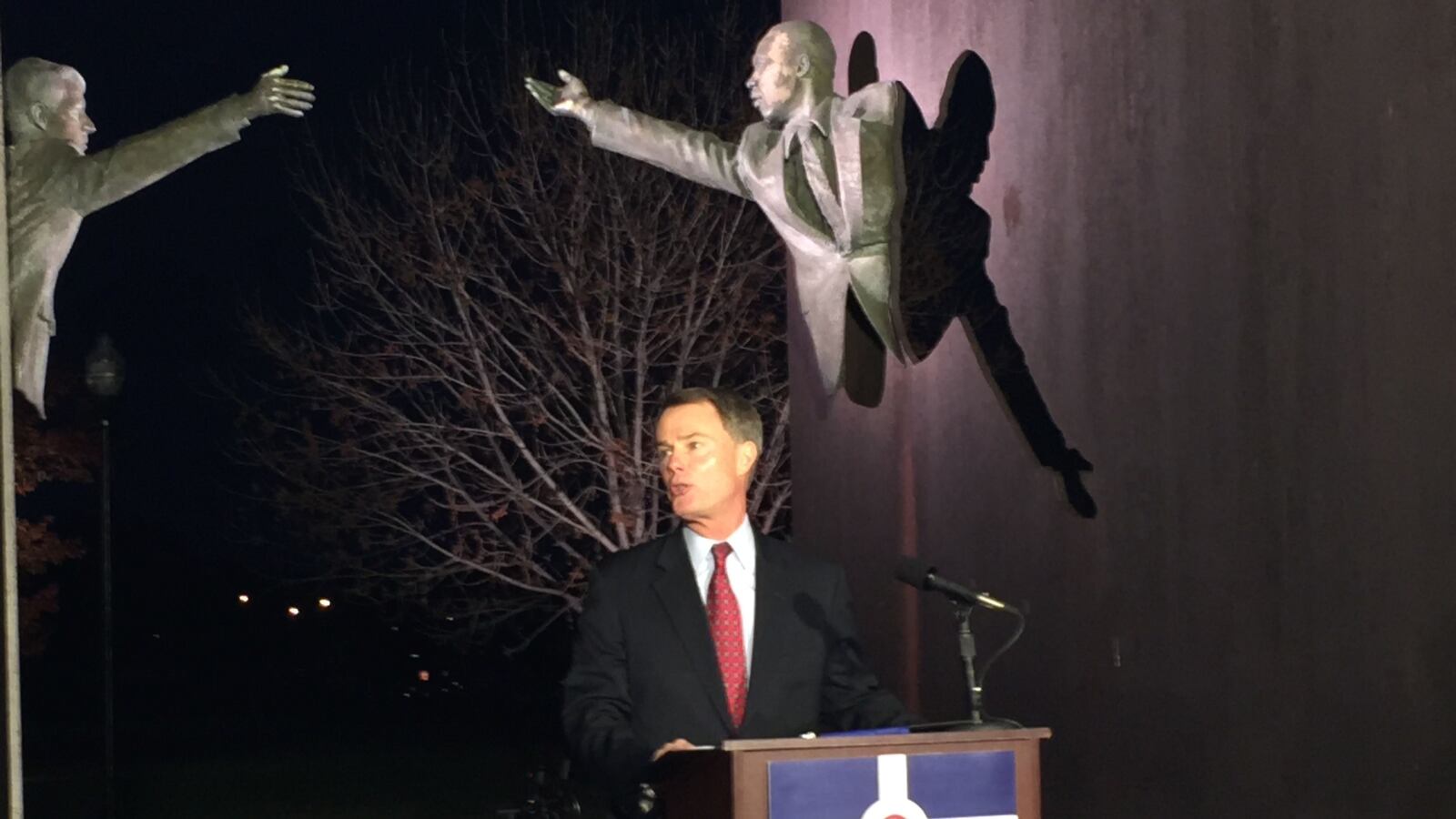 Democrat Joe Hogsett announced a run for mayor last month at the Landmark for Peace monument in King Park.
