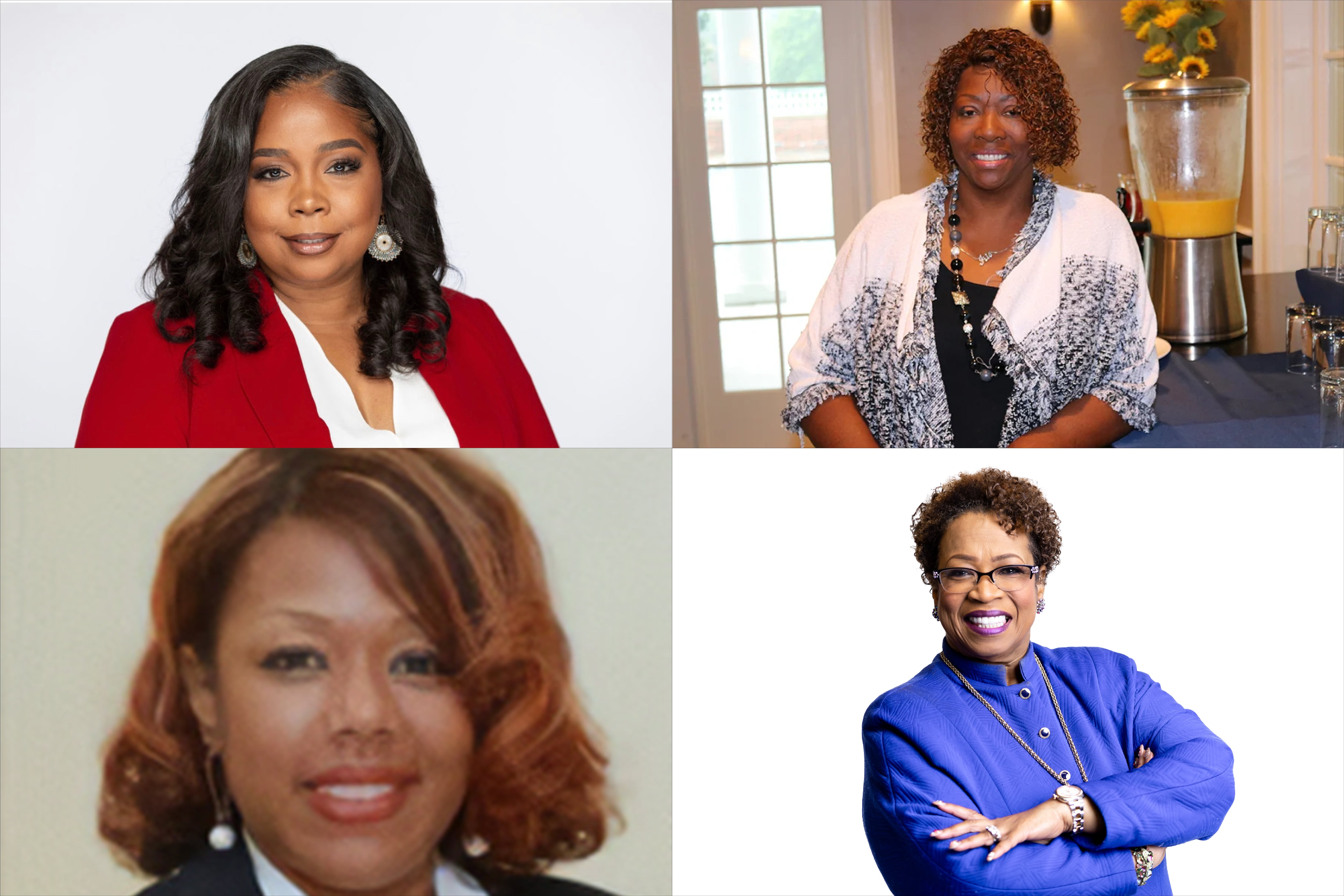 Head shots of the four people elected.