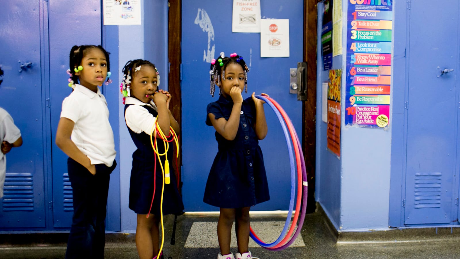 Students at Detroit's Paul Robeson Malcolm X Academy line up to go to recess. Recess isn't guaranteed to students are more than a dozen other district elementary schools.