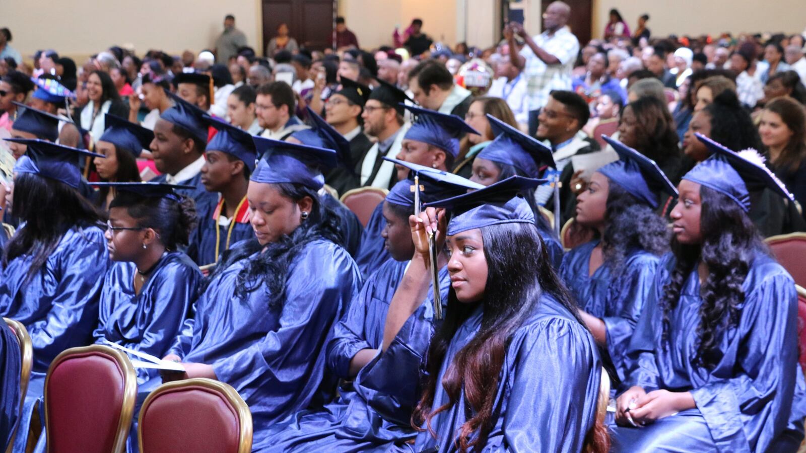 Students at KIPP Newark Collegiate Academy's graduation ceremonies in June 2018. This year's graduation events could be disrupted by the coronavirus pandemic.
