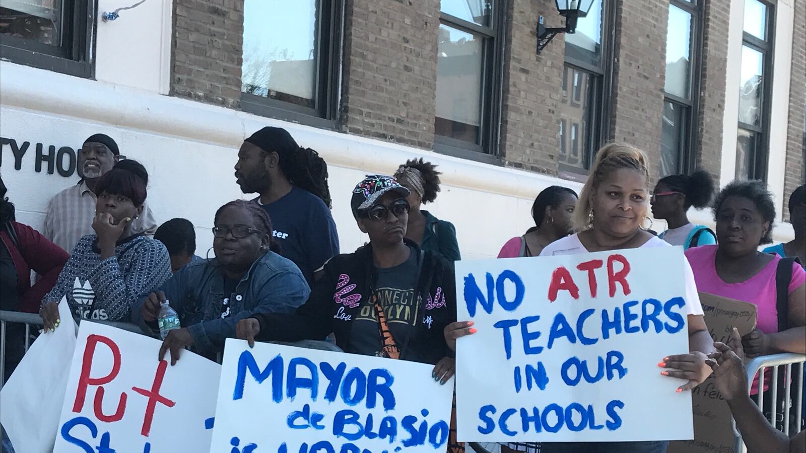 The group StudentsFirstNY staged a rally this summer to protest the city's plan to place educators in the Absent Teacher Research in schools with job openings.