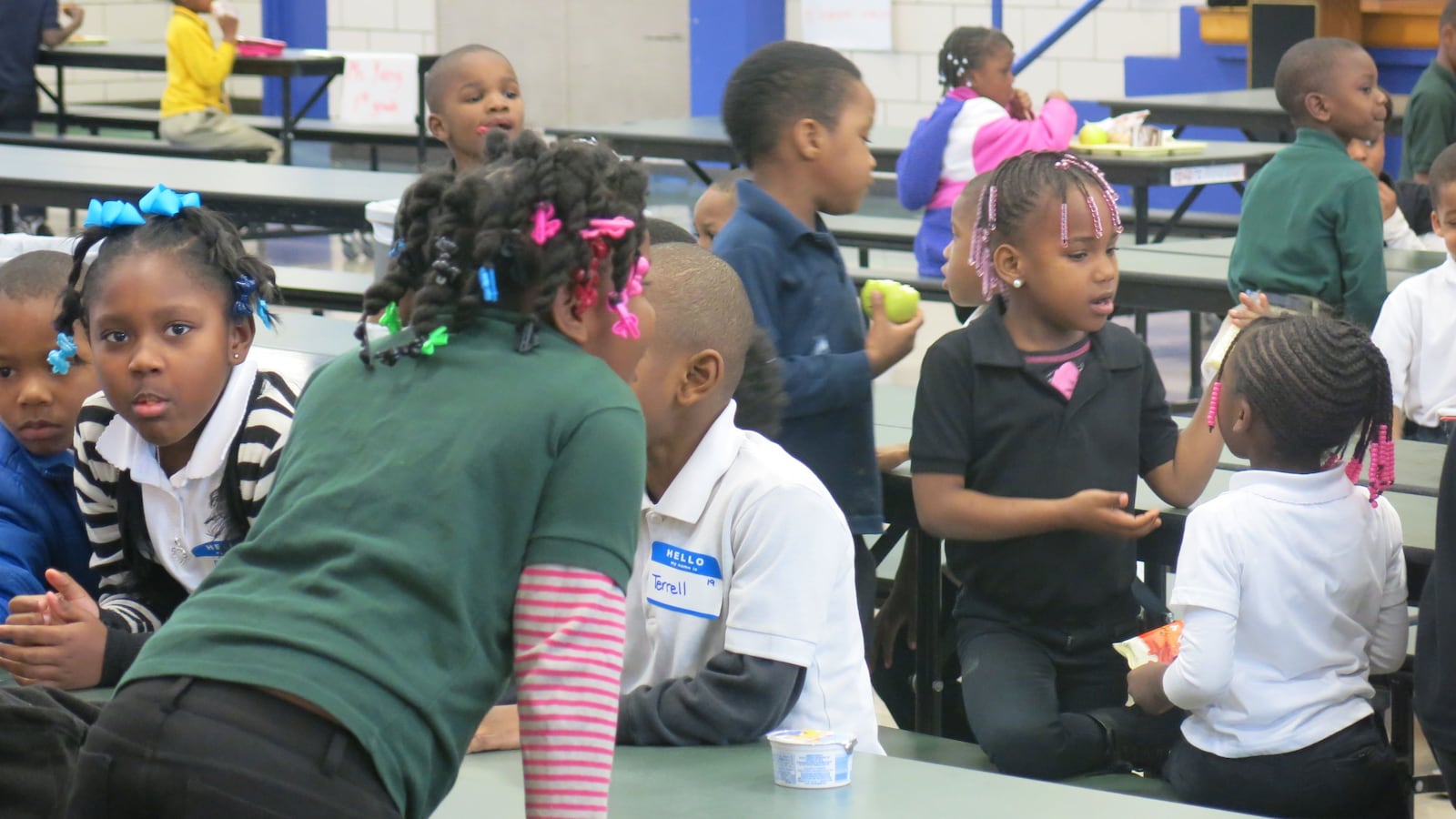 Students settle in to lunch at Aspire Hanley Elementary, a school in the ASD located in Orange Mound.