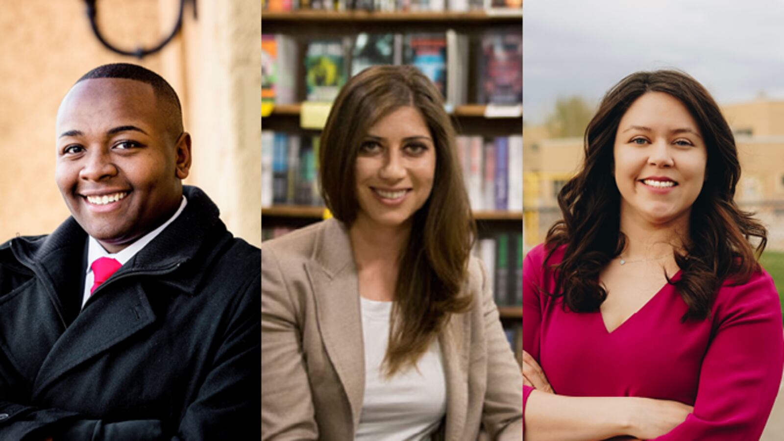 Tay Anderson, Natela Manuntseva, and Alexis Menocal Harrigan are seeking the at-large seat on the Denver school board.