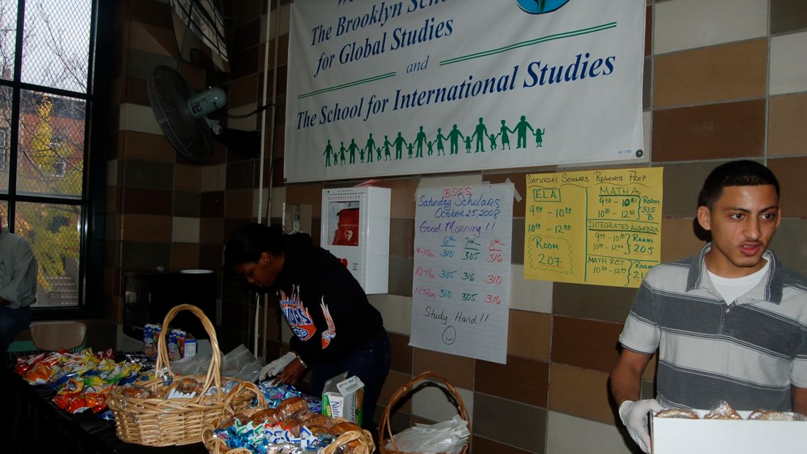 Students manned the bake sale at the Brooklyn School for International Studies.