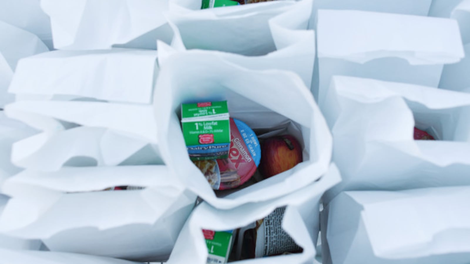 Free meals given out at Denver’s Cowell Elementary.