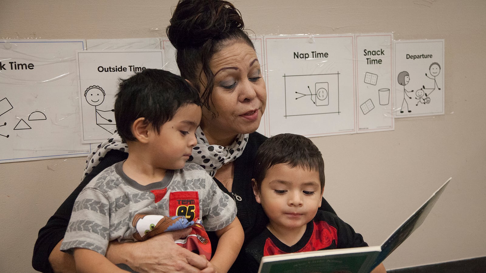 Evangelina De La Fuente worries about the future of the Head Start her 3-year-old twin grandsons, Randy and Prince, attend. "The babies are secure and they’re happy and they’re well fed and they’re well cared for. It’s scary to think it could change," she said.