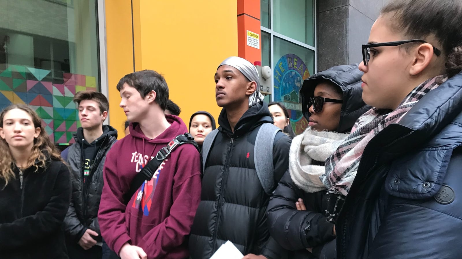 Beacon high school students discuss the sit-in they staged on Dec. 16, 2019.