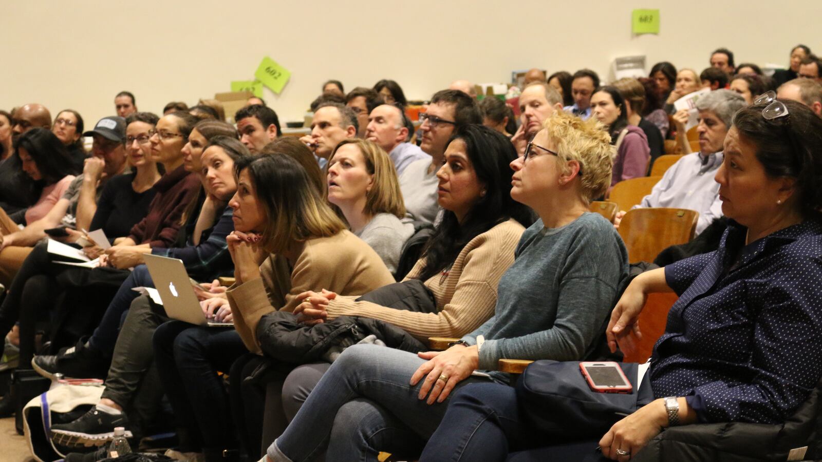 District 3 parents gathered at Booker T. Washington middle school to learn more about the city's proposal to eliminate the exam that serves as the sole entrance criteria for specialized high schools.