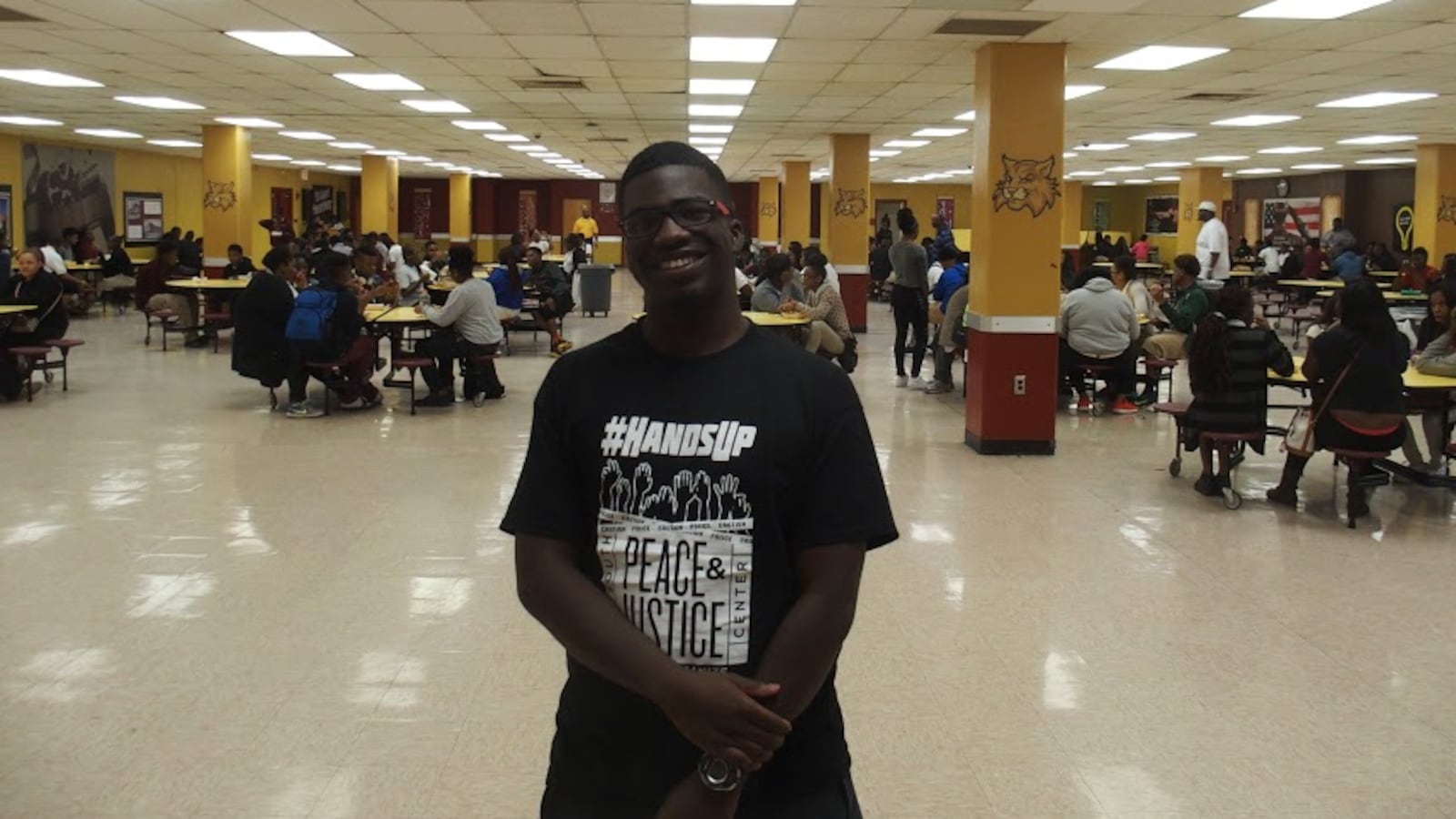 Dellarontay Readus inside Melrose High School in Memphis, where he is valedictorian of the Class of 2015