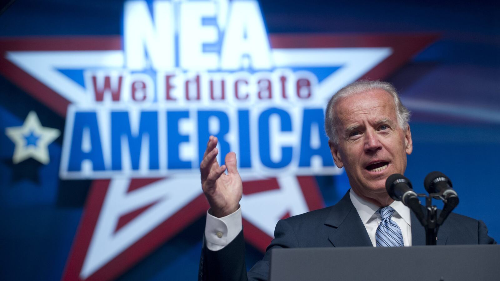 Joe Biden speaks during the National Education Association's annual meeting in 2012.