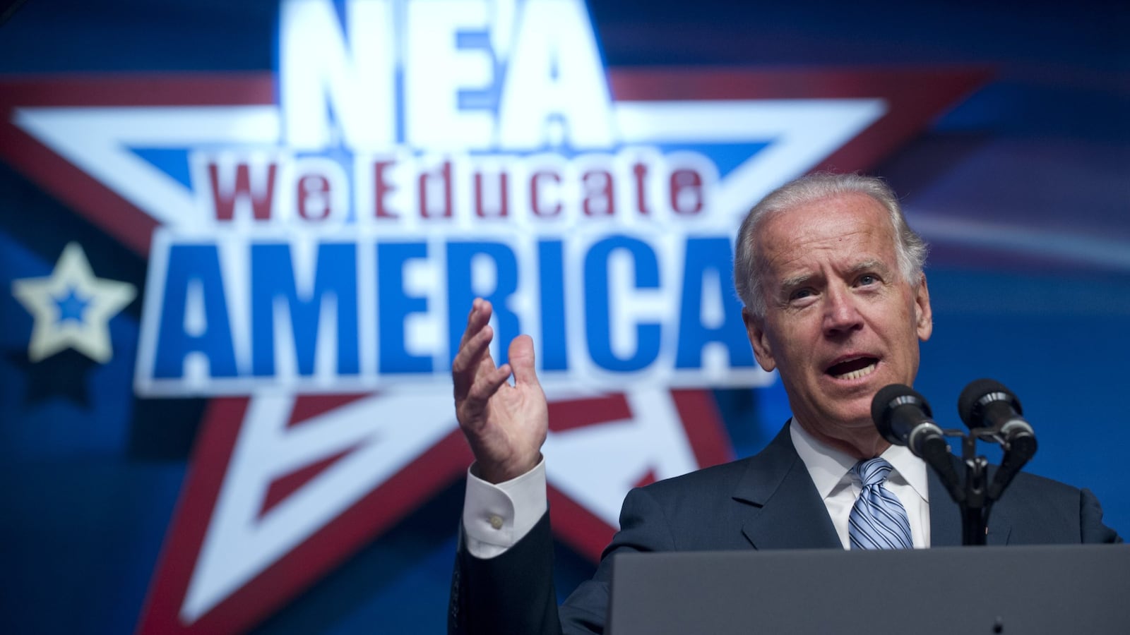 Joe Biden speaks during the National Education Association's annual meeting in 2012.