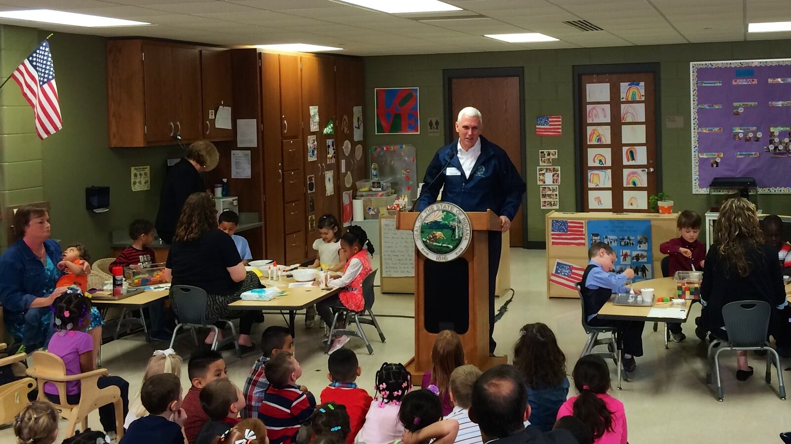 Gov. Mike Pence announces nearly 600 new seats for the state's On My Way PreK pilot.