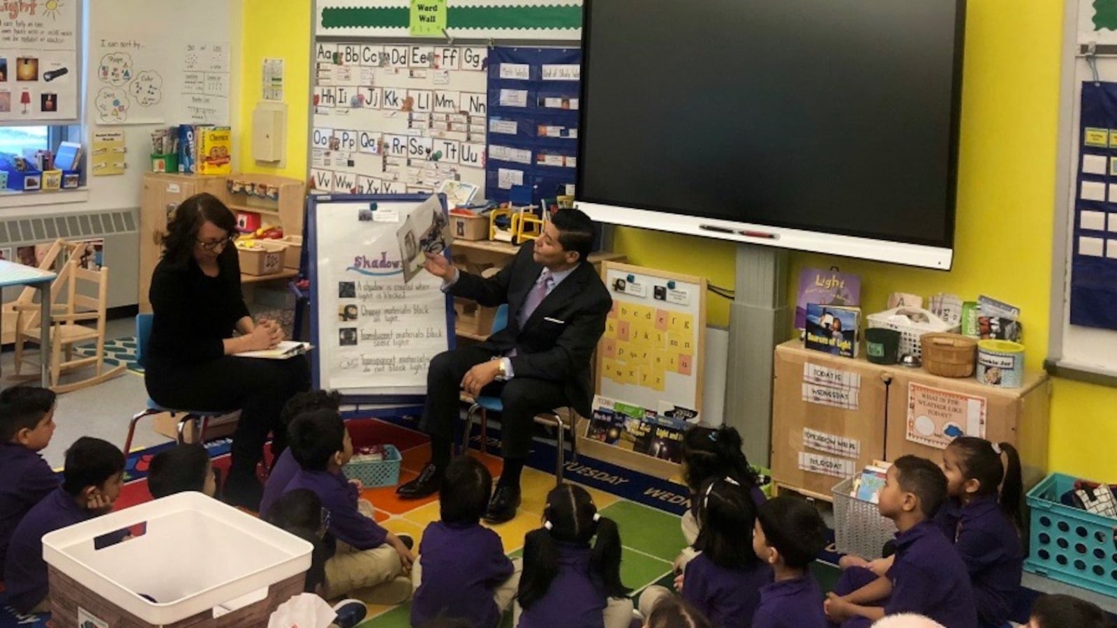 NYC Schools Chancellor Richard Carranza visits a pre-K site at P.S. 349 in Jamaica, Queens, on Feb. 5, 2020, to kick off pre-K and 3-K admissions.
