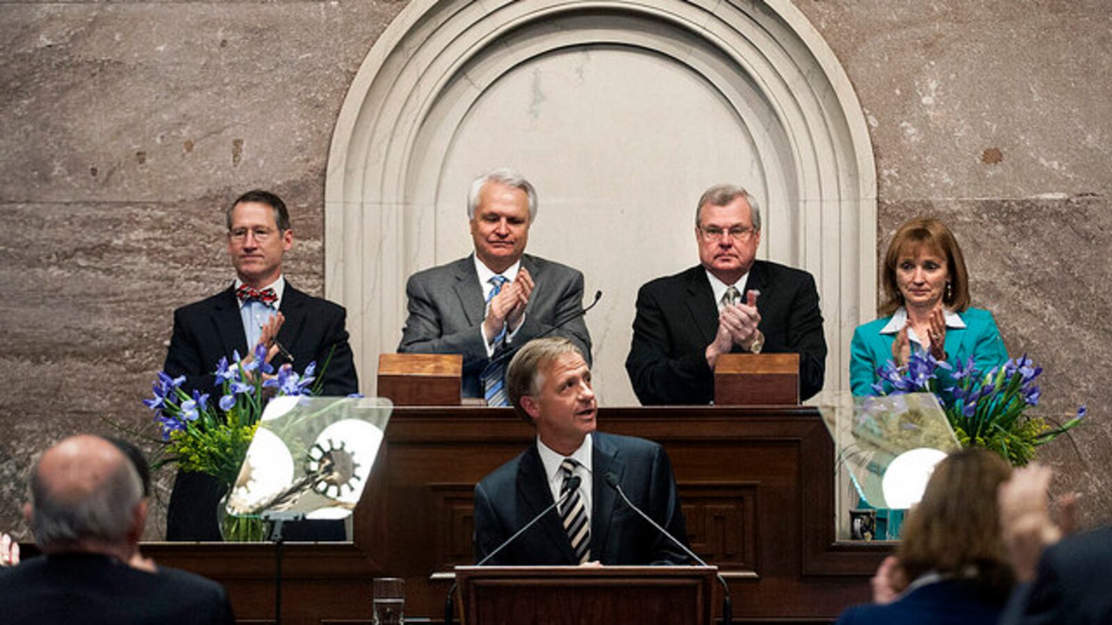 With state legislative leaders as the backdrop, Haslam talks about his vision for education in Tennessee.