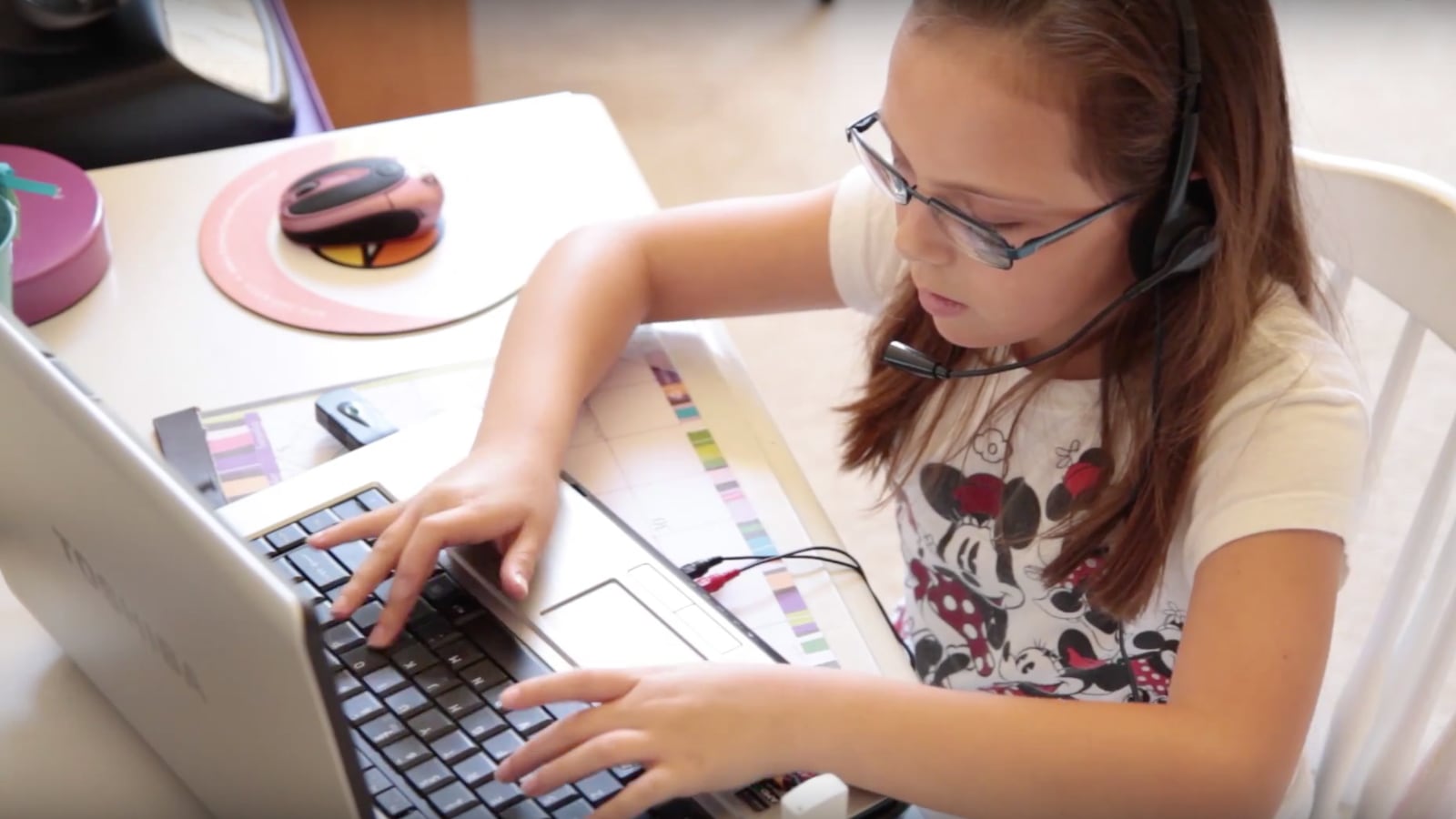 A student at Indiana Connections Academy completes schoolwork.