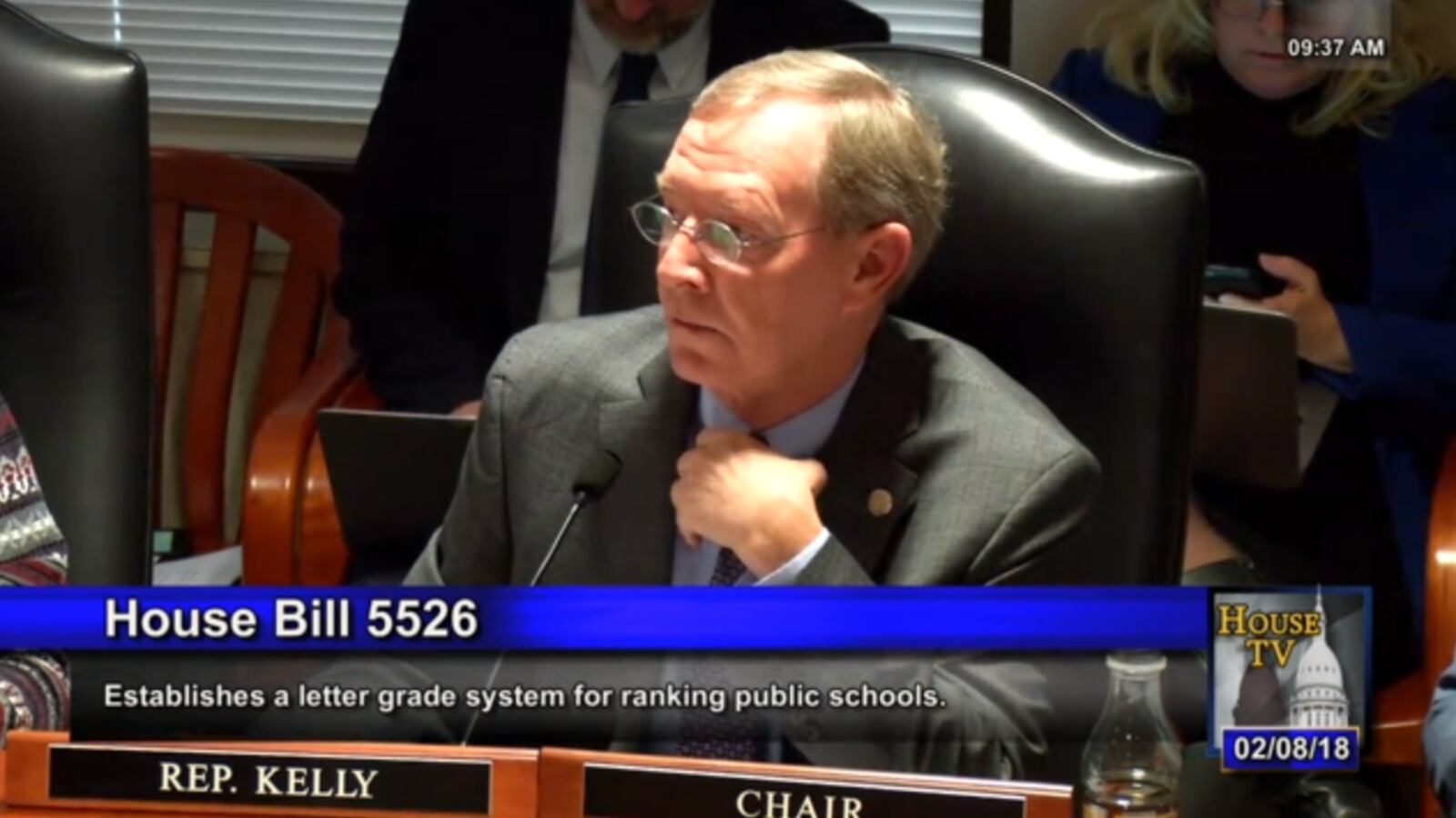 Rep. Tim Kelly speaks on his bill that would give Michigan schools letter grades.