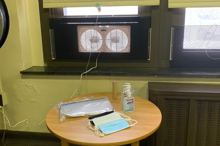 Fan in classroom window