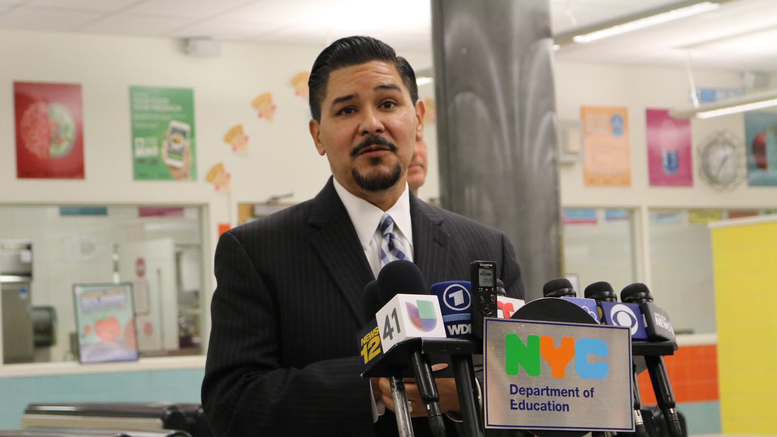 Chancellor Richard Carranza at a press conference earlier this year.