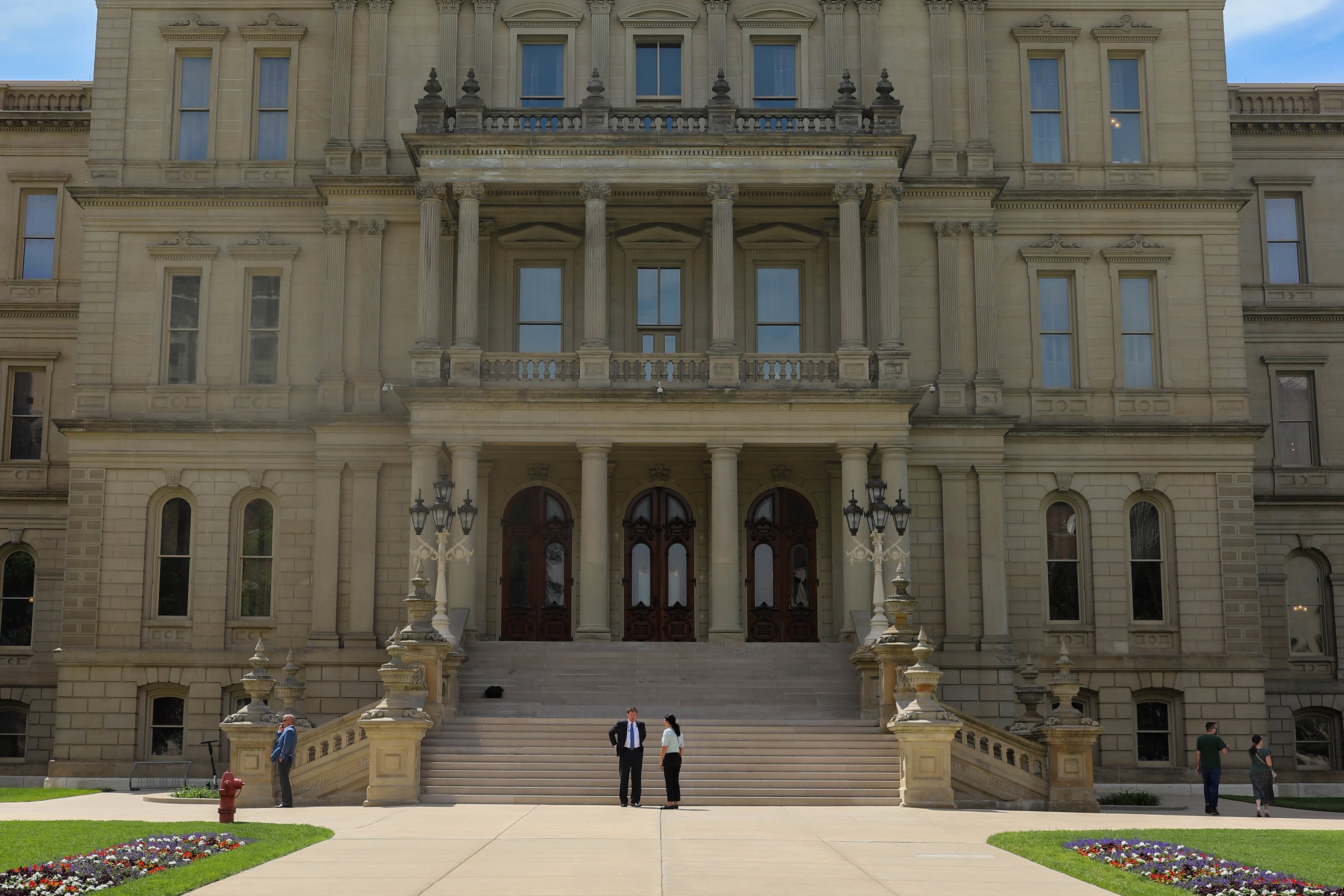 A view of the Michigan state capitol in Lansing.
