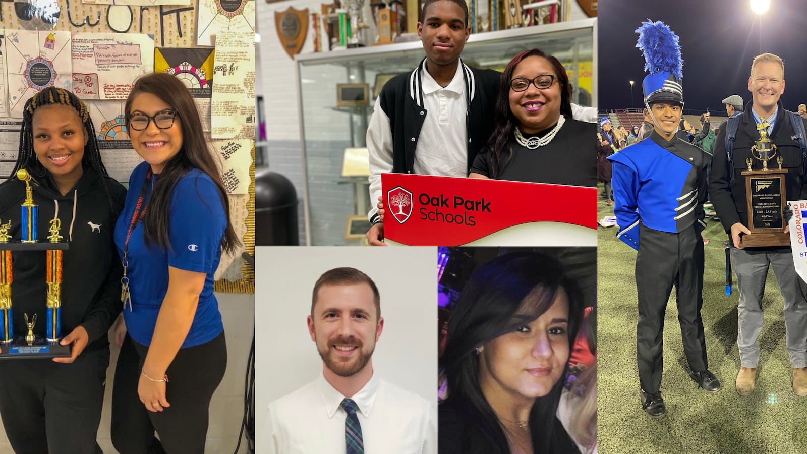 Collage of five stellar teachers.