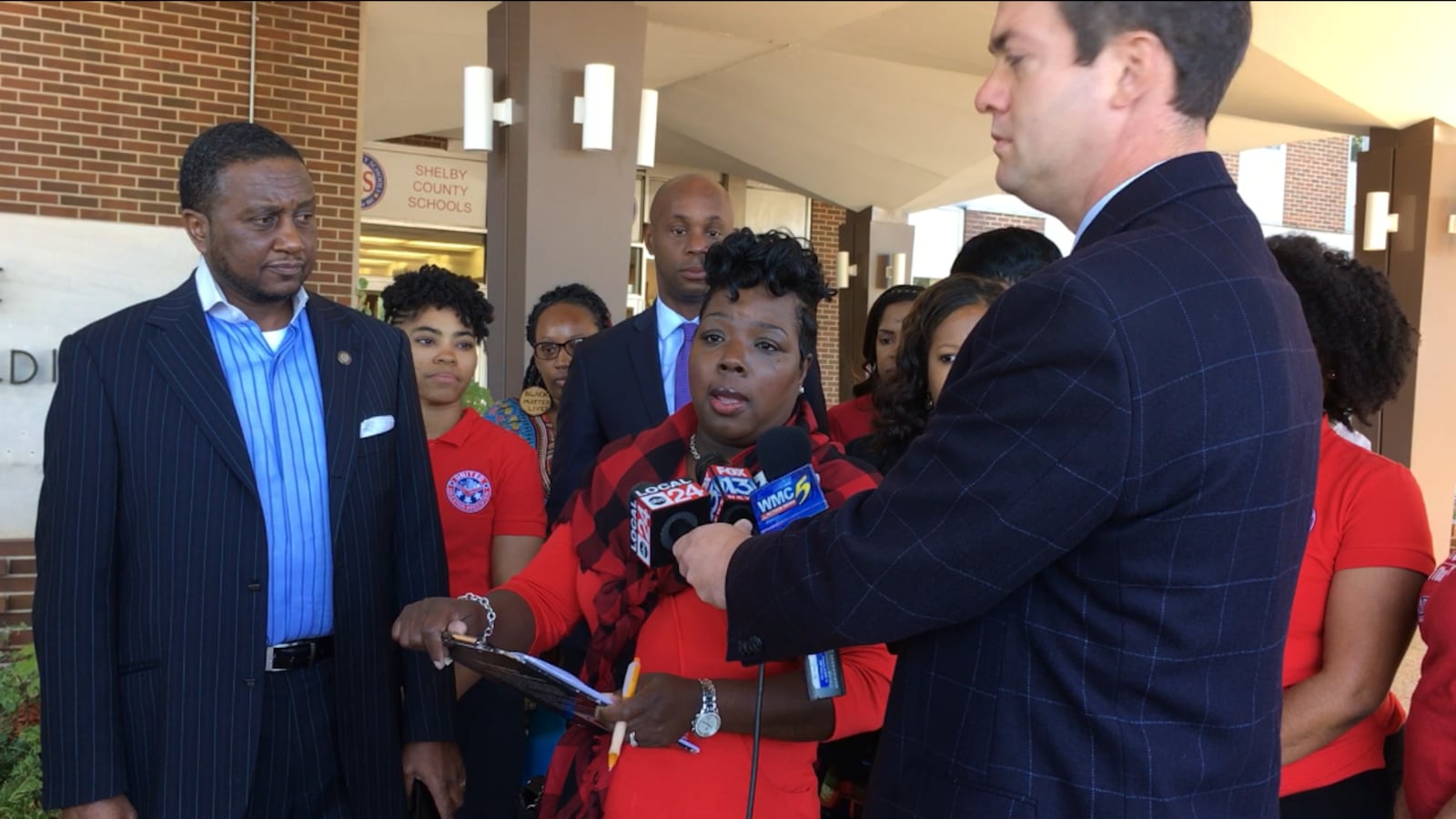 Tikeila Rucker, president of United Education Association of Shelby County, calls on the state to invalidate TNReady test results because of scoring errors for some high school students.