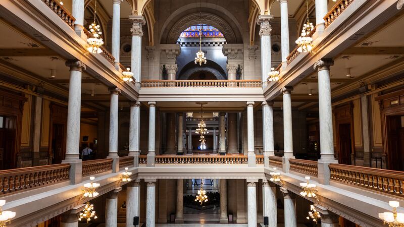 The inside of the Indiana State Capitol building.