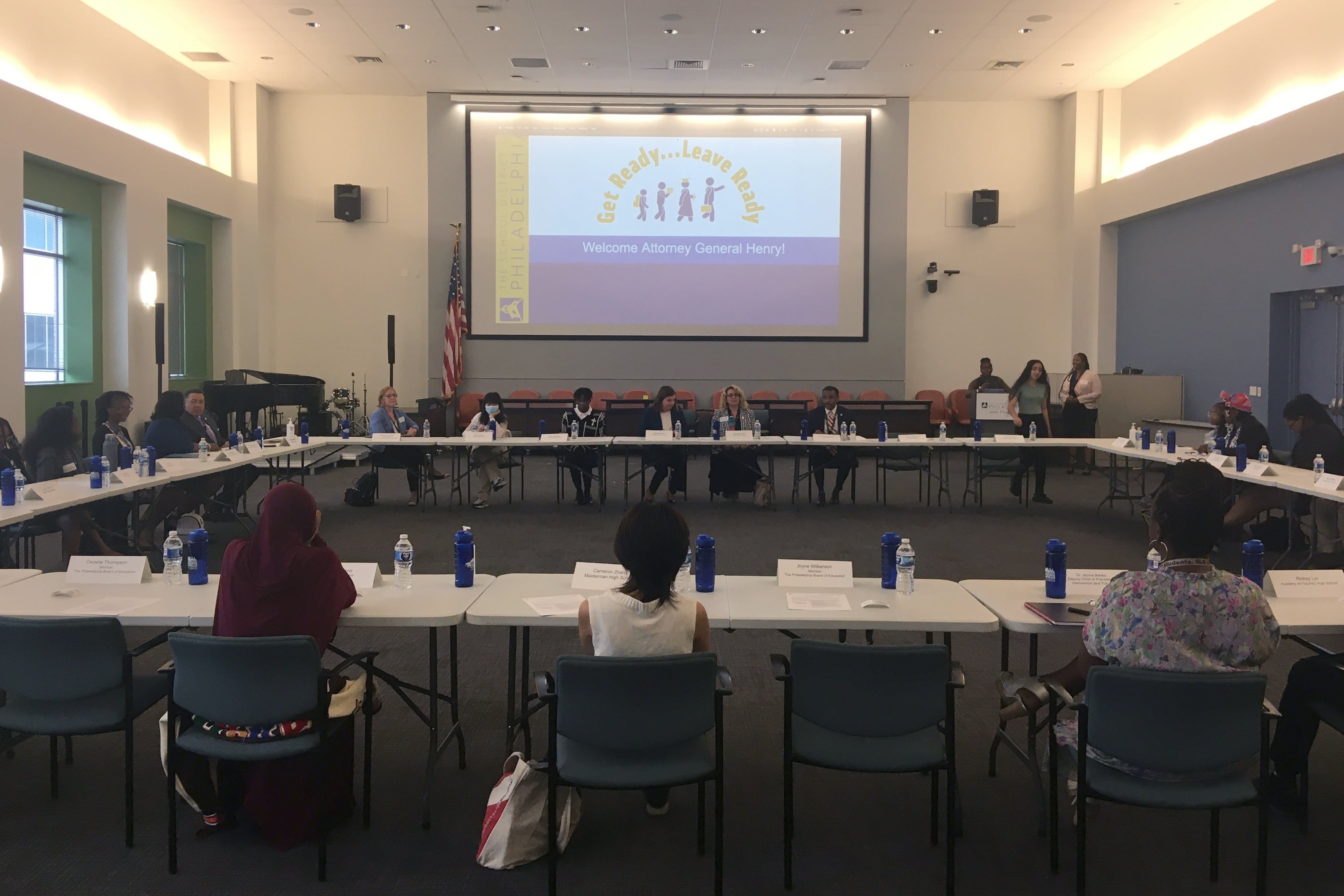 Students talk about gun violence and mental health during a roundtable discussion at the Philadelphia School District building on Friday, Aug. 4, 2023 in Philadelphia, Penn.