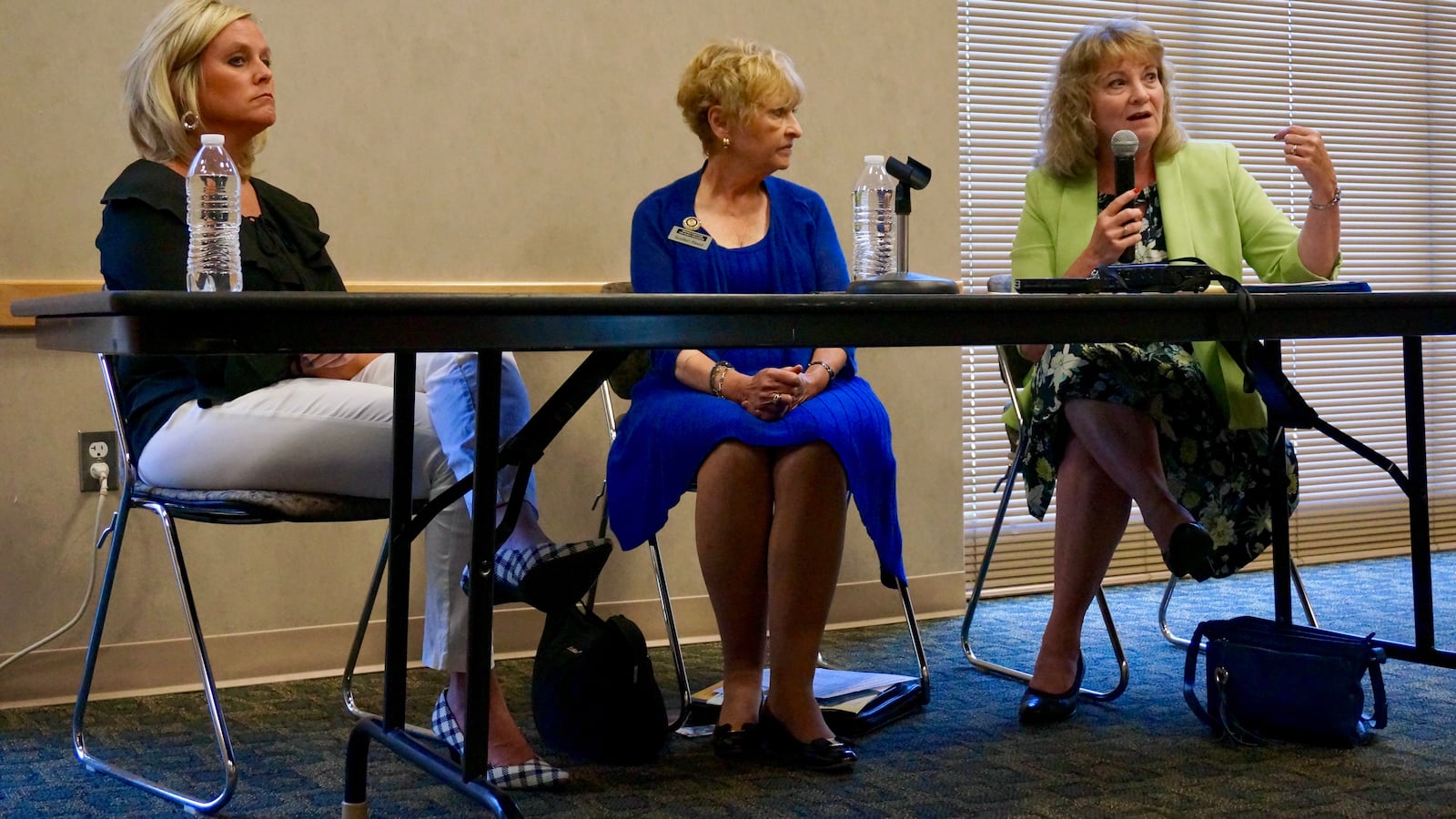 Three state superintendents were on the panel. From left to right: Jennifer McCormick, Suellen Reed and Glenda Ritz.