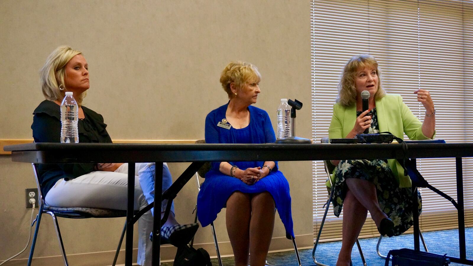 Three state superintendents were on the panel. From left to right: Jennifer McCormick, Suellen Reed and Glenda Ritz.