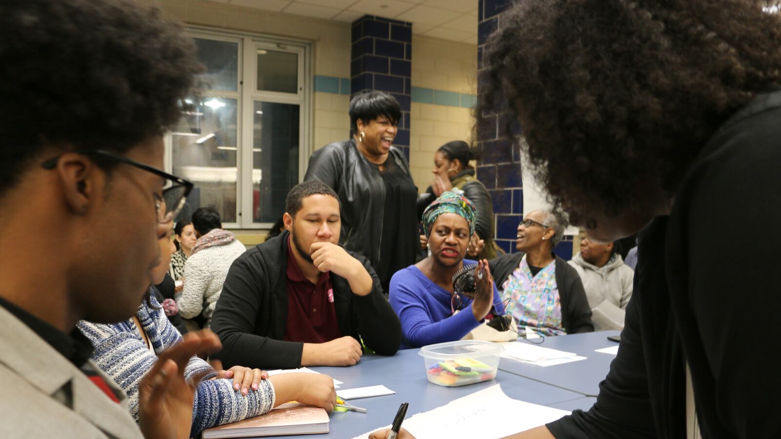 Newark residents wrote down challenges and opportunities in the district during Wednesday’s forum.