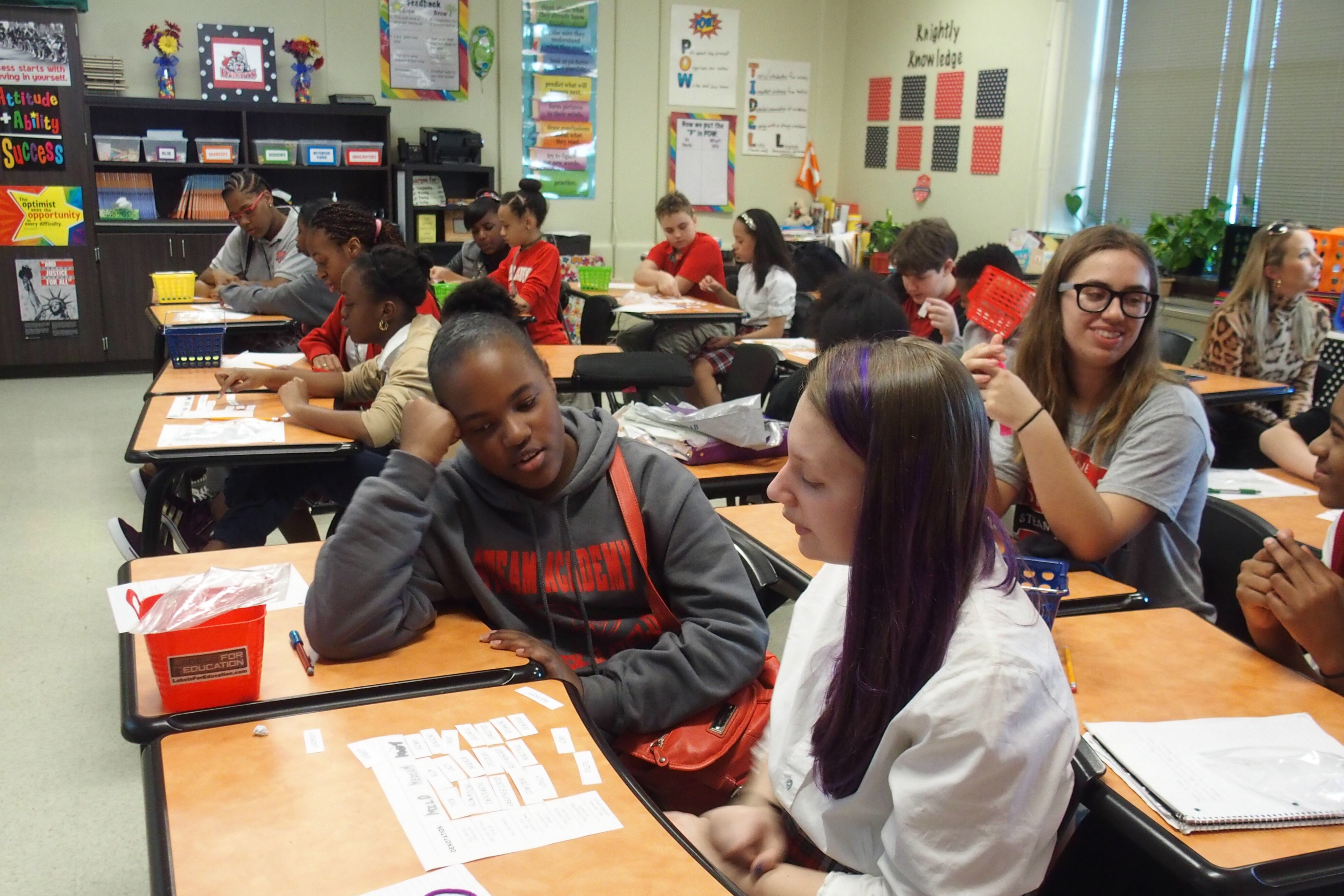Students attend class at Maxine Smith STEAM Academy, one of the Memphis schools honored this year as a reward school.