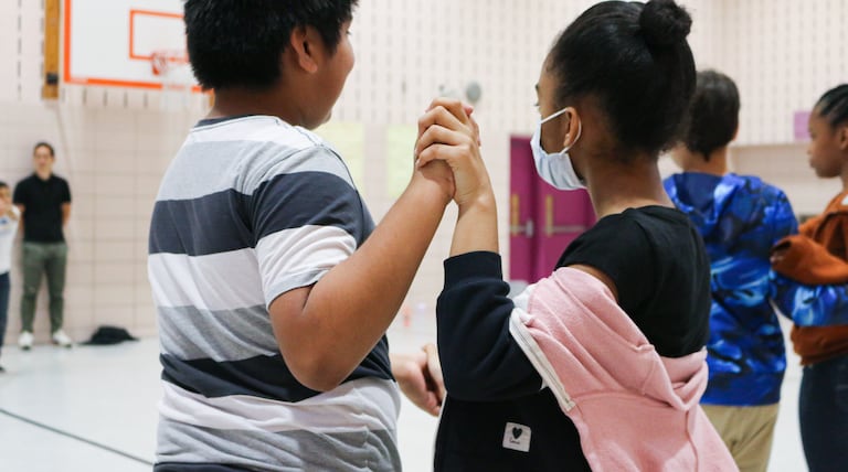 Dancing after social distancing: NYC students learn to waltz together again