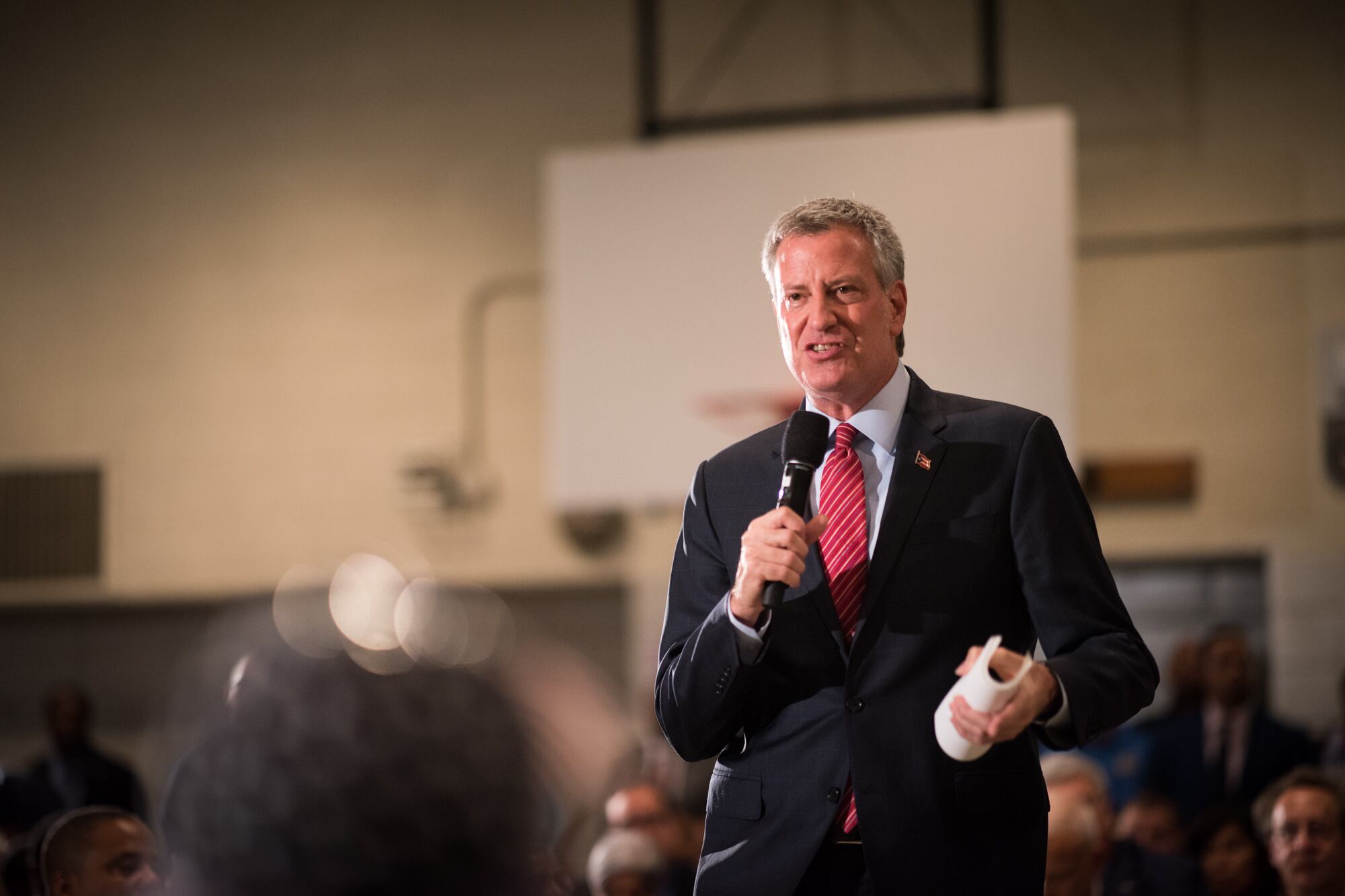 Mayor Bill de Blasio announced a phased-in approach to starting the school year, with the youngest students and those with disabilities attending in-person classes first.