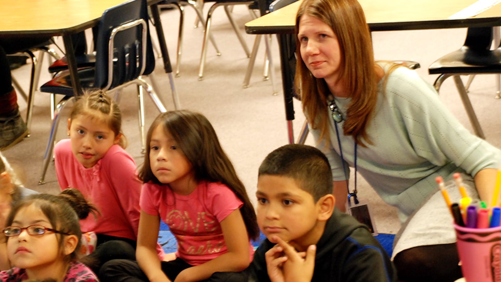 Crawford Elementary School Principal Jenny Passchier observed a writing lesson in October 2015.