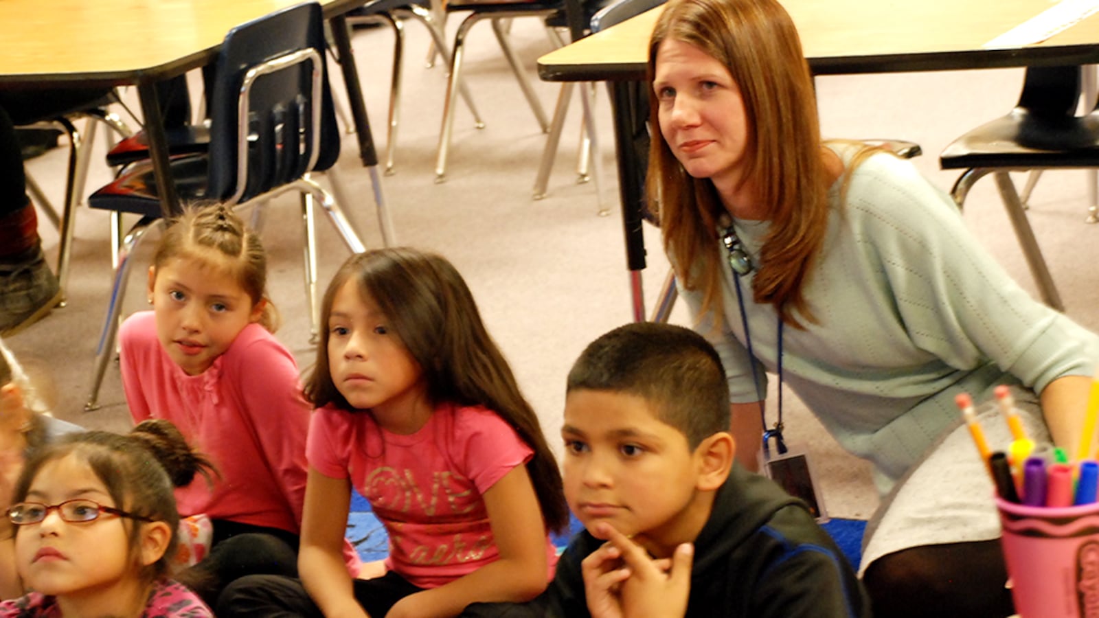Crawford Elementary School Principal Jenny Passchier observed a writing lesson in October 2015.