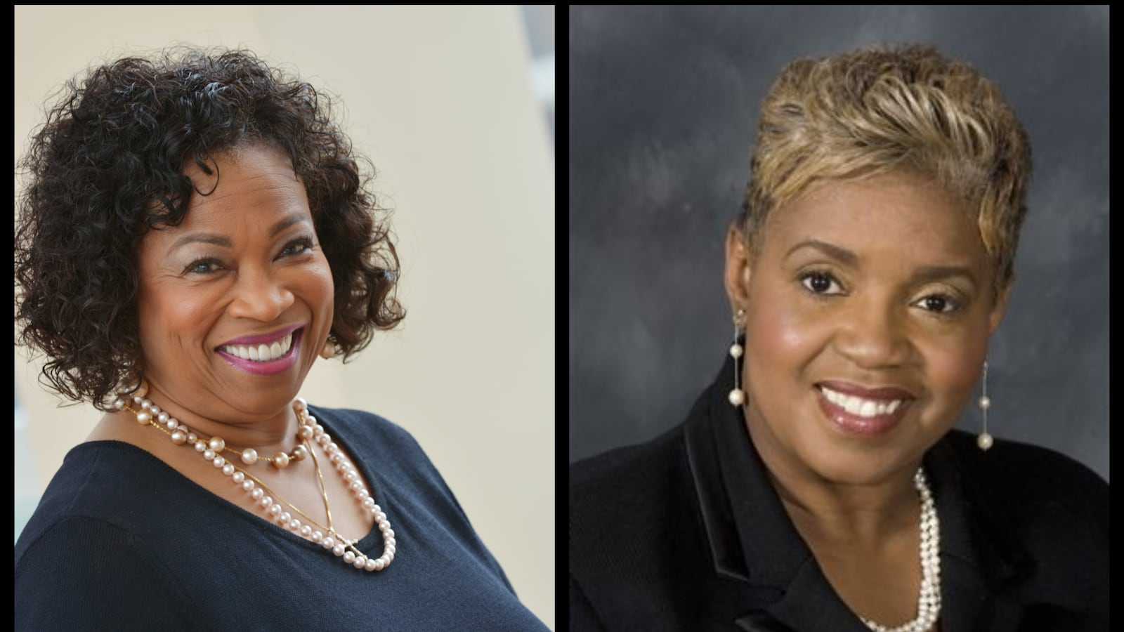 School board candidates Corletta Vaughn (L) and Deborah Hunter-Harvill, the incumbent, are in the lead with 87 percent of Detroit precincts reporting.
