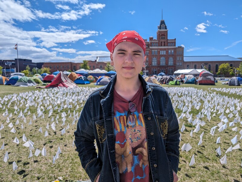 Sky Childress on the Auraria Campus in Denver on Wendesday, May 8 2024.