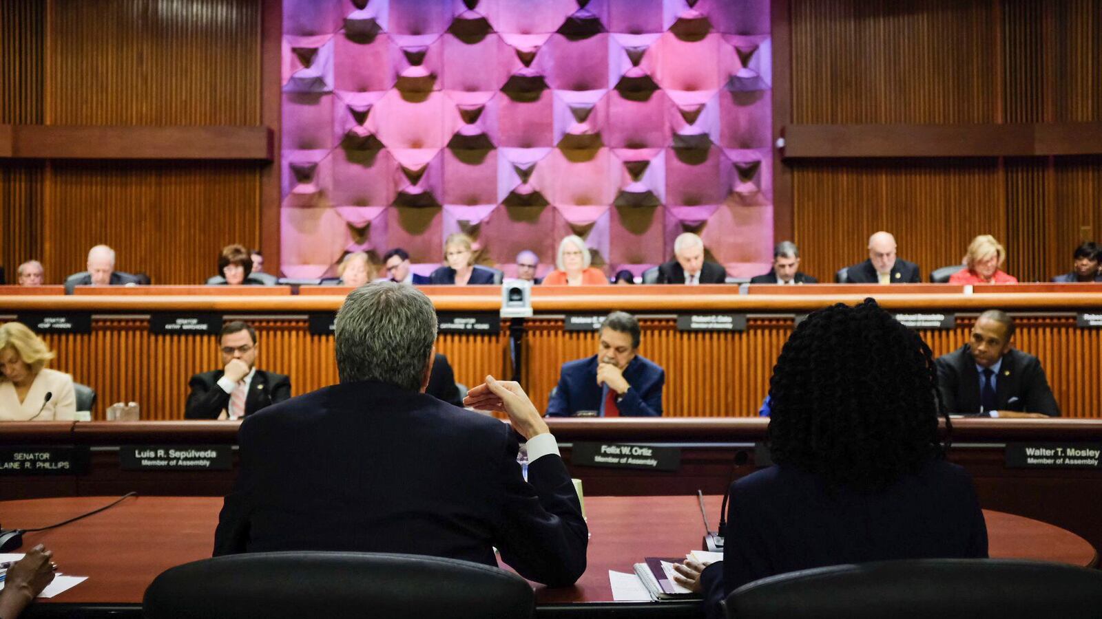 Mayor Bill de Blasio testified Monday in Albany.