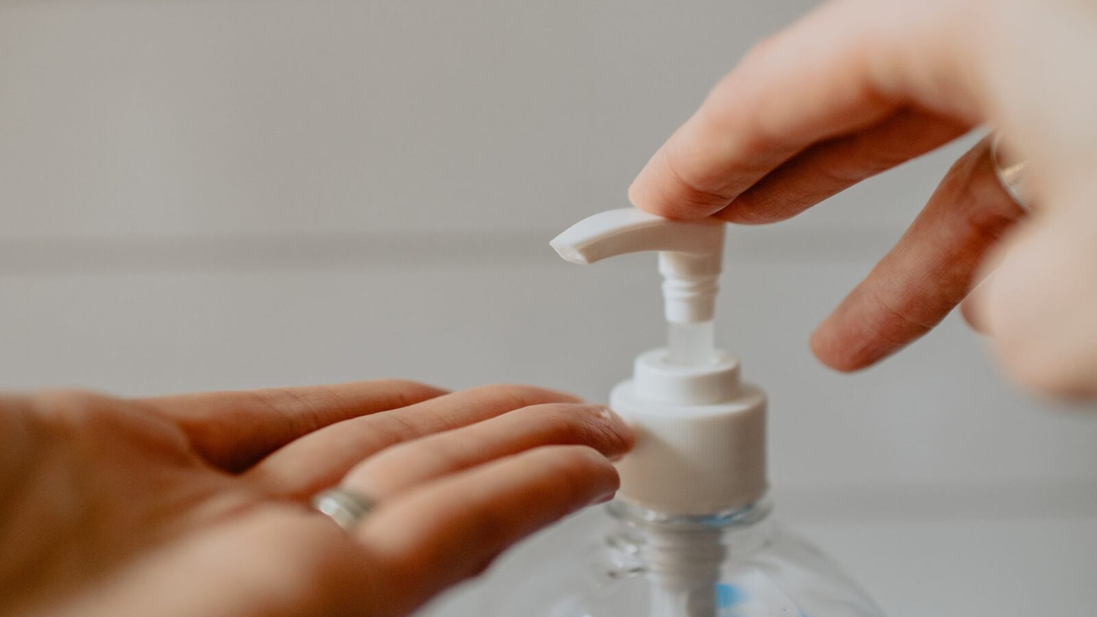 Close up of hand sanitizer pump.