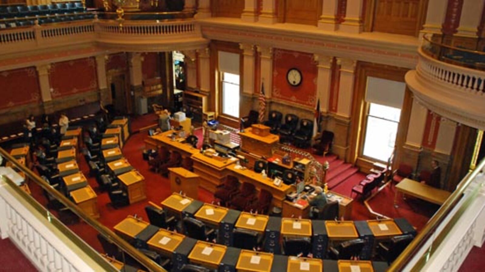 Colorado Senate Chamber, redecorated and restored for 2015 session.