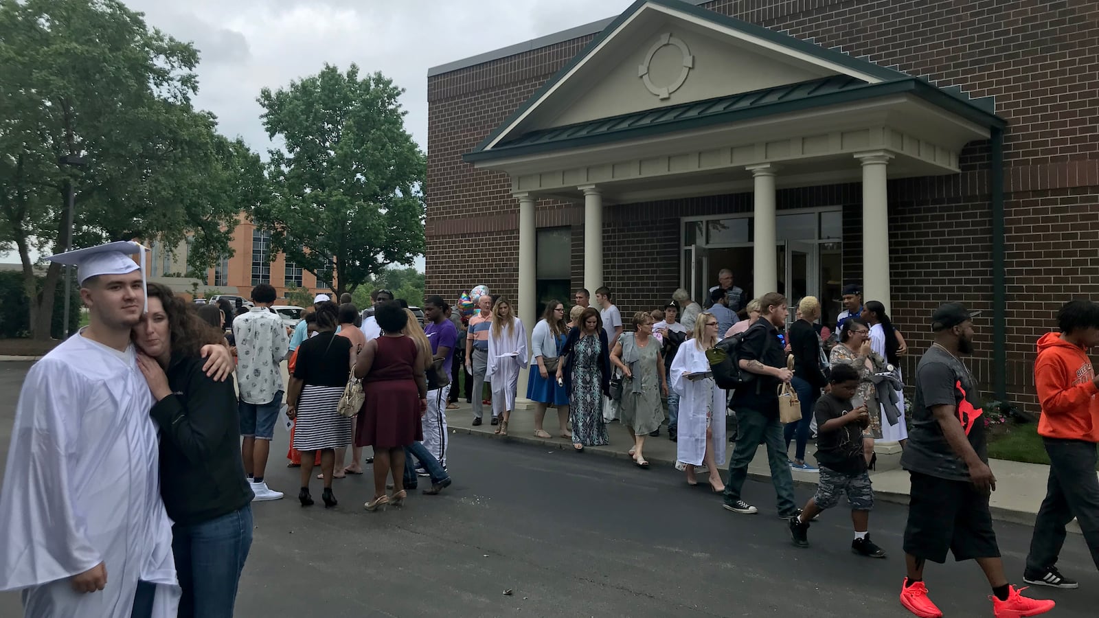 Indiana Virtual School and Indiana Virtual Pathways Academy graduates file out of the Ritz Charles event center with their families Saturday.