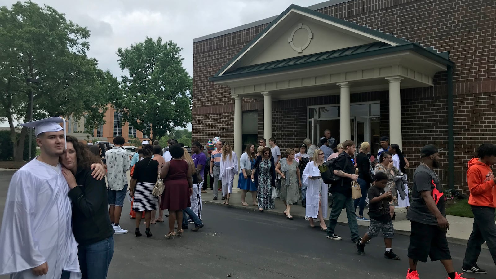 Indiana Virtual School and Indiana Virtual Pathways Academy graduates file out of the Ritz Charles event center with their families Saturday.