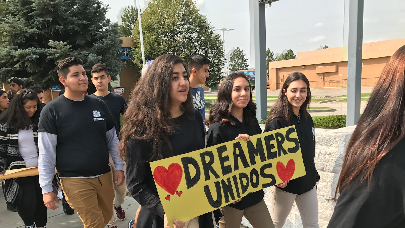 Students in Denver protest President Trump's decision to end DACA in September 2017.