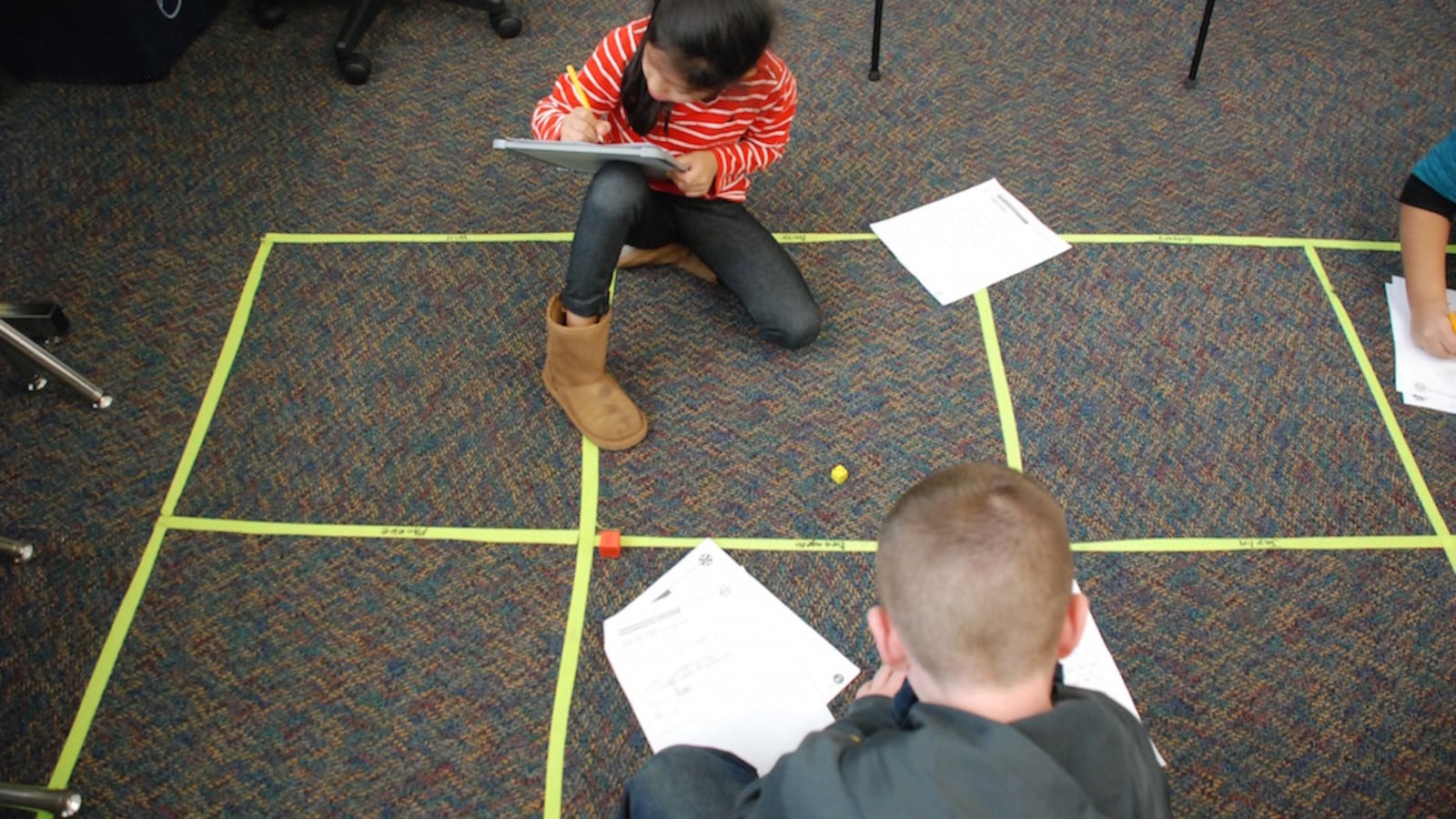 Students at Vista PEAK Exploratory in Aurora work on a math assignment. (Photo by Nic Garcia)