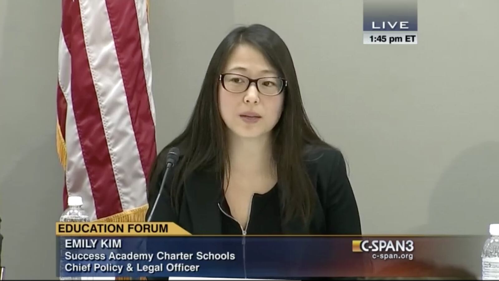 Emily Kim at a 2015 academic forum in Washington, D.C.