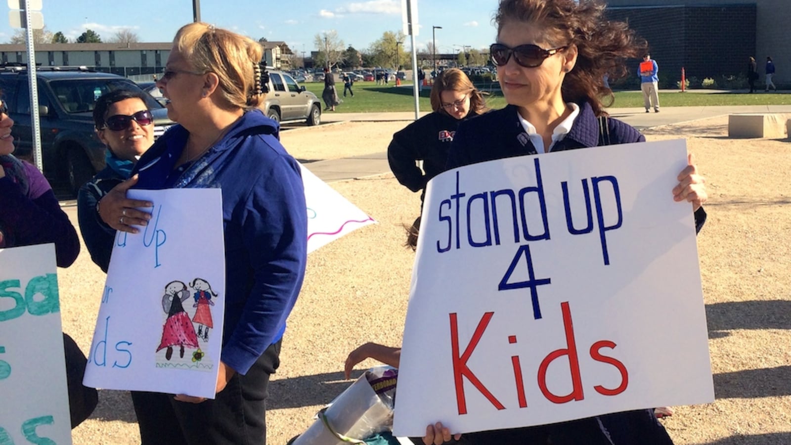 Jefferson County parents and teachers rallied outside a school board meeting last spring.