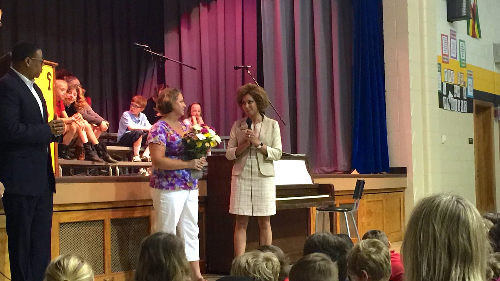 IPS surprised Amy Wackerly, a third grade teacher at School 2, Friday morning by naming her the district's teacher of the year.